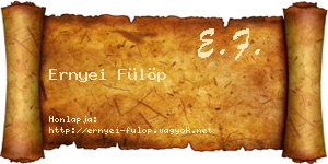 Ernyei Fülöp névjegykártya